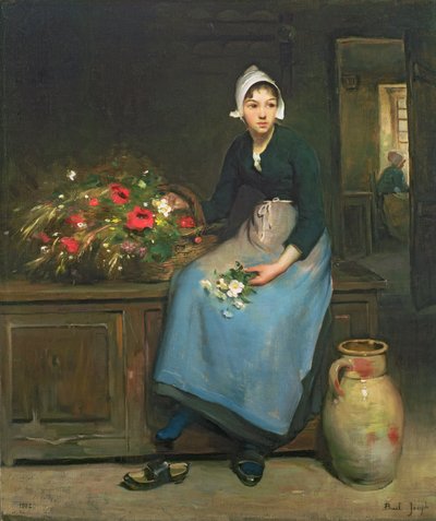 La giovane venditrice di fiori, 1882 da Joseph Bail